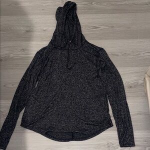 Women's Black Hooded Top